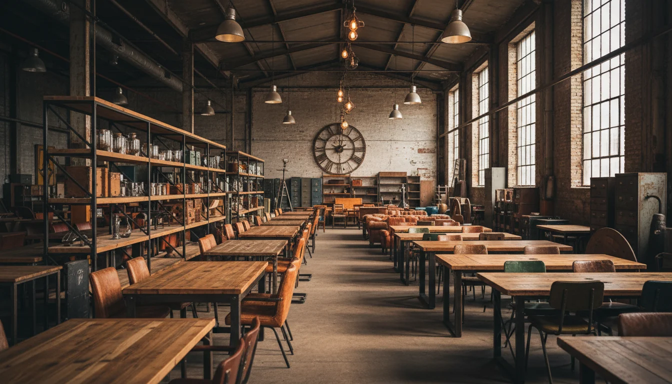 Almacenes de muebles vintage y diseño industrial