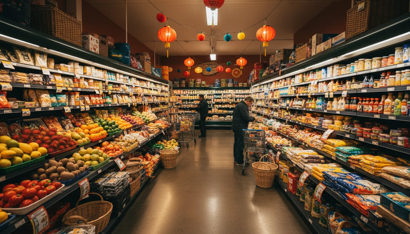 Supermercados asiáticos y latinos