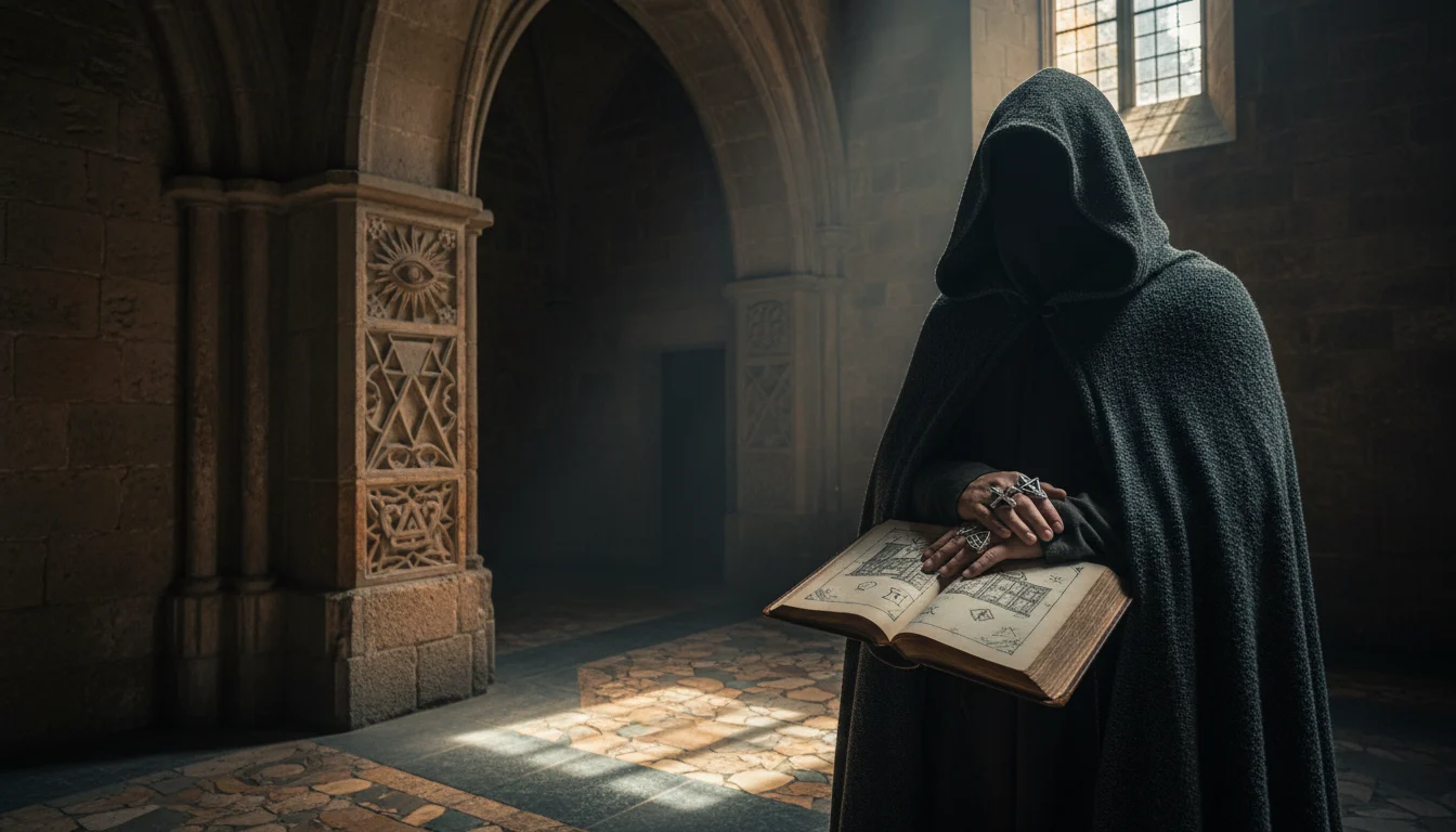 Fachada modernista con detalles esotéricos en el Eixample de Barcelona, reflejando la ruta masónica y sus símbolos ocultos.